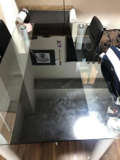 ガラス天板椅子付き等