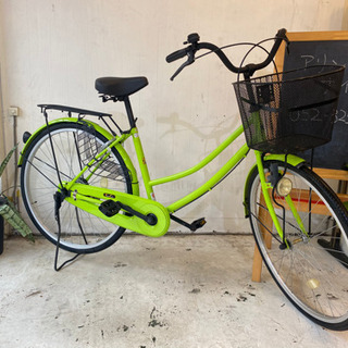 【美品】26インチ　シティサイクル　黄緑