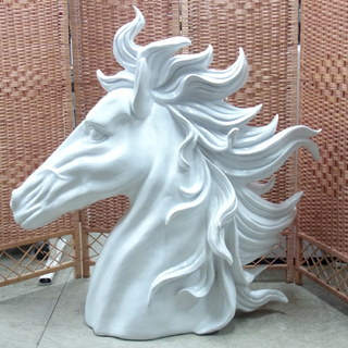 オブジェ 大迫力 馬 頭部 樹脂製 等身大 大型アニマル 動物オブジェ