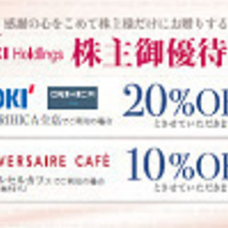 【株主優待】AOKI、ORIHICA　スーツ、シャツ等割引券