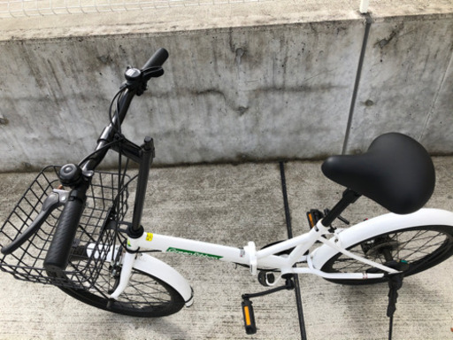 6段変速 20インチ 折りたたみ自転車 ホワイト