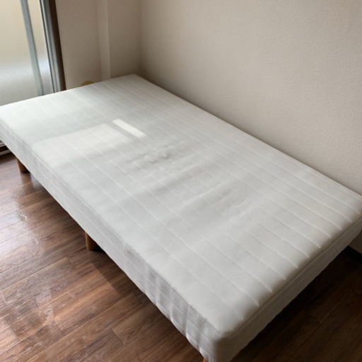 【無料配送】ポケットコイルマットレスベッド　シングルサイズ