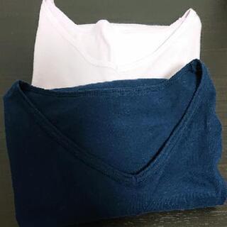 綿100%Vネック七分袖Tシャツ2枚セット【大きいサイズ3L】完売