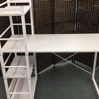 ニトリ システムデスク ザッキー パソコンデスク 白 美品の画像