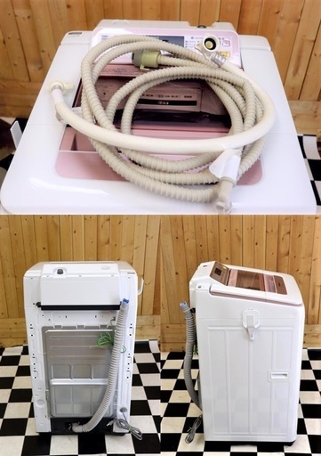 配達込み　全自動洗濯機　Panasonic NA-FA70H2 2015年製　7.0kg　ピンク　送風乾燥　ふろ水給水ホース付き　住まい