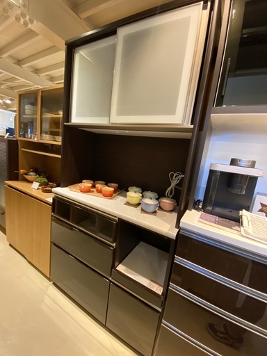 レンジボード ニトリ 茶 収納棚 中古品