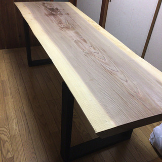 値下げ☆大特価 特大 W200サイズ 一枚板ダイニングテーブル 近場配送無料☆の画像