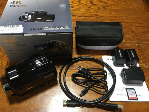 4k デジタルビデオカメラ 48MP WIFI機能 タッチパネル ナイトショット 128GB付き