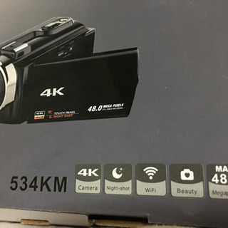  4k デジタルビデオカメラ 48MP WIFI機能 タッチパネル ナイトショット 128GB付きの画像