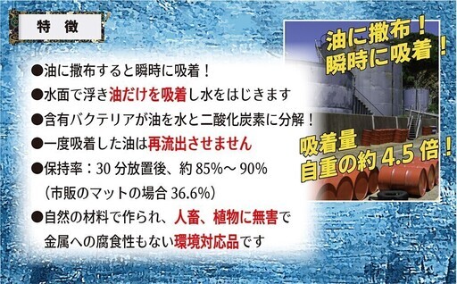 シェルビオ 650ｇ (4個セット) 油分強力吸着 油分吸収 バクテリア 生分解 ゼロエミッション 植物性 環境対応品 土木現場用 建