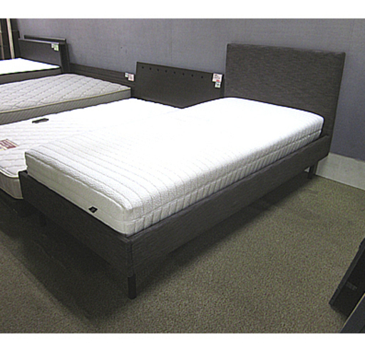 【張地はファブリック＆脚はスチール製 シングルベッド】ポケットコイルマットレス ふつう～やわらかめ N-sleep ブラウン 茶色系 ベット 札幌 本郷通店