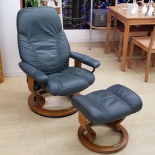 エコーネス EKORNES 　オットマン付き　大塚家具★リクライニングチェアセット　本革　買取帝国　朝霞店