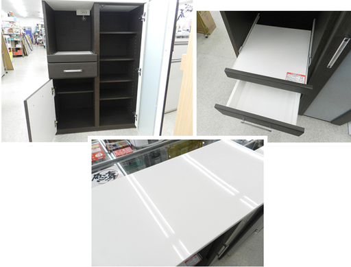 ニトリ レンジボード 80×115cm ブラウン キッチン収納 NITORI 家電ボード ☆ PayPay(ペイペイ)決済可能 ☆ 札幌市 北区 屯田