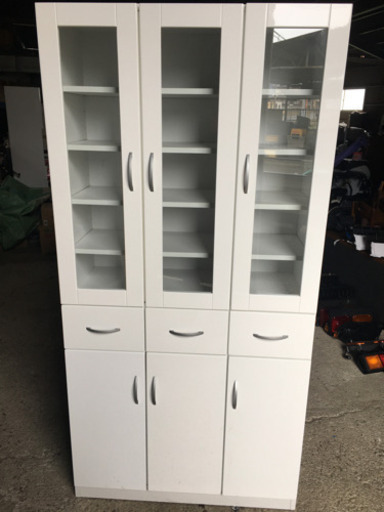 【中古品】白色家具　食器棚　高さ1795幅890奥行き398