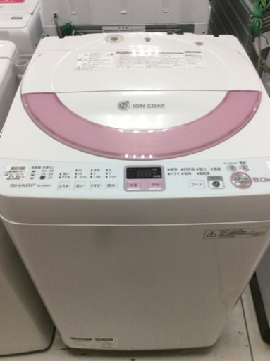 全自動洗濯機 SHARP ES-GE60N-P 6.0kg 2014年製