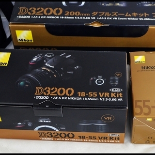 美品 Nikon ニコン D3200 ダブルズームキット 18-55mm 55-200mm VR kit カメラバッグおまけ