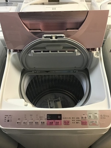 【送料無料・設置無料サービス有り】洗濯乾燥機 2017年製 SHARP ES-TX5A-P 中古