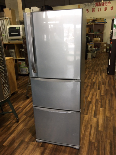 【苫小牧バナナ】2010年製 東芝/TOSHIBA 339L冷蔵庫 右開き GR-34ZW(S)シルバー系 ファミリー向け 清掃済み