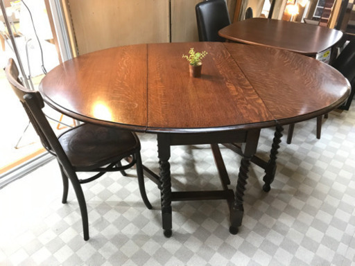 【リサイクルサービス八光　田上店　配達・設置OK】レトロ　開閉式ダイニングセット