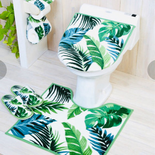 モンステラのトイレカバー、トイレマット2点セット！ 新品未使用！ 