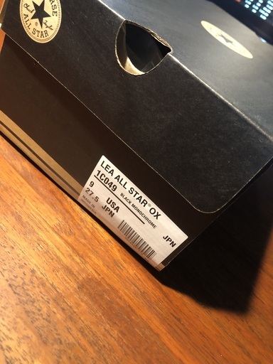 新品 コンバースオールスター レザー CONVERSE LEA ALL STAR OX 1C049 黒 27.5cm US9　スニーカ 新品・箱付 】CONVERSE LETHER ALL STAR OX 1CO49 ブラック サイズ9 