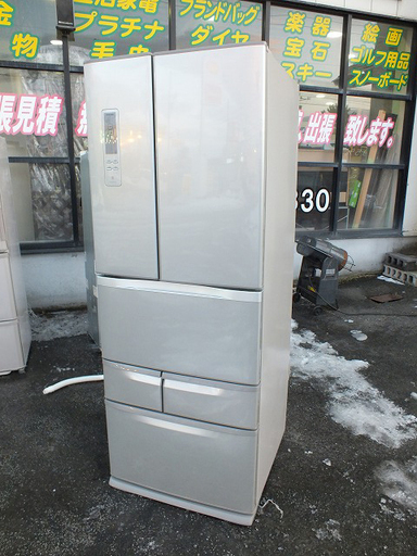 【苫小牧バナナ】2012年製 東芝/TOSHIBA 501L冷蔵庫 両開き GR-E50F(NU) シルバー系 ファミリー向け 清掃済み