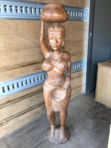 売れました！販売終了。高さ123cm 木彫 南国 女体像