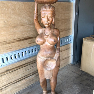 売れました！販売終了。高さ123cm 木彫 南国 女体像 