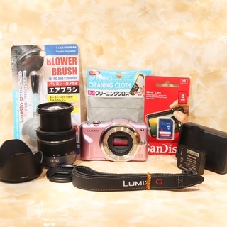 ★極上美品＆すぐ使えるSDカード★パナソニック GF3 レンズキット ピンクの画像