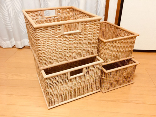 長方形バスケットケース 大2ヶ小2ヶ 無印良品