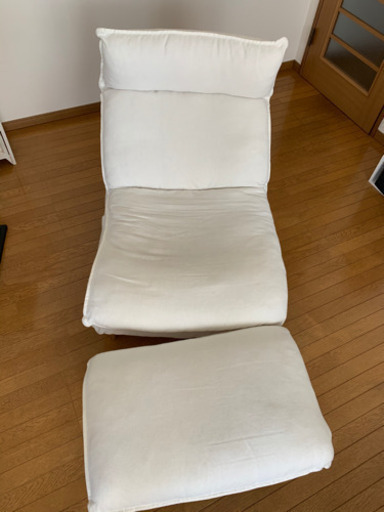 MUJI ハイバックリクライニングソファ オットマン付き