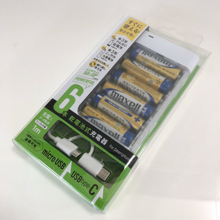 【新品‼️】Android対応 乾電池式充電器 モバイルチャージャー スマートフォン スマホ micro USB&USB type-Cの画像