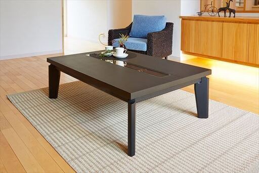 アジアンStyle 家具調こたつ ランバル105 パイン材 強化ガラス