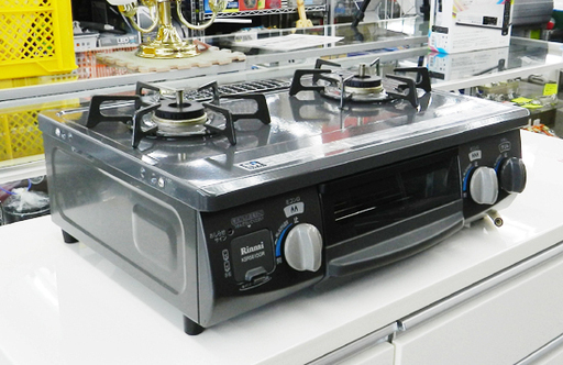 都市ガス ガステーブル 2015年製 幅56cm リンナイ ガスコンロ 右強火 Rinnai RT33NJH ☆ PayPay(ペイペイ)決済可能 ☆ 札幌市 北区 屯田