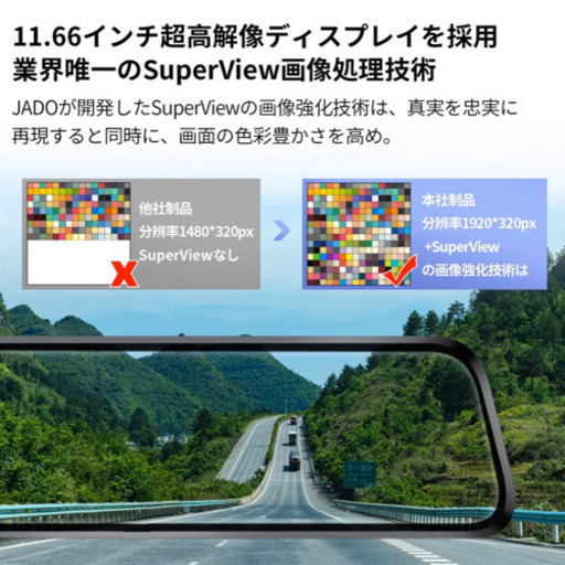 [新品]ドライブレコーダー ミラー型