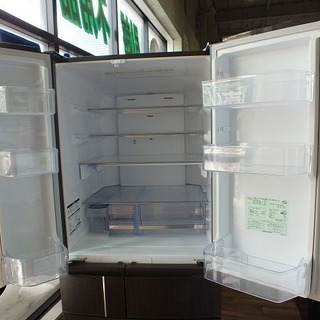 【苫小牧バナナ】2013年製 三菱/MITSUBISHI 600L冷蔵庫 両開き MR-JX60W-RW 木目系 ファミリー向け 清掃済み 苫小牧バナナ】2013年製 三菱/MITSUBISHI 600L冷蔵庫 両開き MR