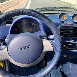 ■スマートクーペ■車検R2年8月■キレイなイエロー■左ハンドル■軽自動車登録■ガラスルーフ■の画像