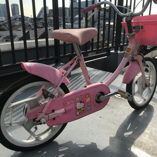 子供自転車　補助輪付き　キティーちゃん　ジャンク