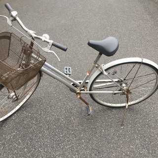 (chariyoshy 出品)27インチ　シルバー　オートライト付き　3段ギア付き　自転車