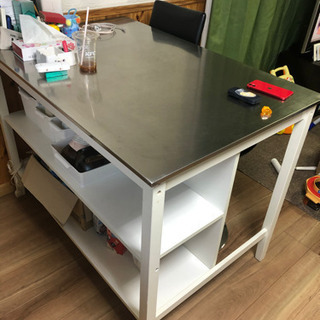 ニトリ　ワークテーブル 楽天市場】[幅120cm] ワークテーブル (シナモ12078WH ステン) ニトリ