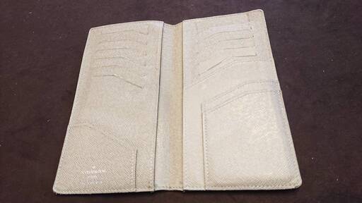 ★値下／再出品★ルイヴィトン■長財布（小銭入れ無）【美品／程度良】LOUIS VUITTON　ポルトフォイユ ロン　タイガ　レザー（カラー：グラシエ／ベージュ）貴重　廃盤