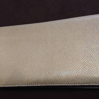 ★値下／再出品★ルイヴィトン■長財布（小銭入れ無）【美品／程度良】LOUIS VUITTON　ポルトフォイユ ロン　タイガ　レザー（カラー：グラシエ／ベージュ）貴重　廃盤 の画像