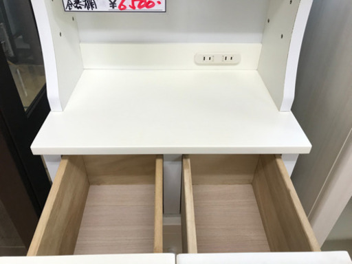【リサイクルサービス八光　田上店配達・設置OK】ホワイト　スリムタイプ　食器棚