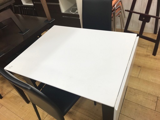 【駅近】ダイニング３点セット　ＹＡＭＡＤＡ　ホワイト×ダークブラウン　キズ有【トレファク南柏】