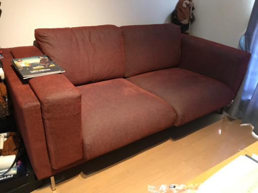 定価8万 IKEA 3人掛け ソファ レンガ色