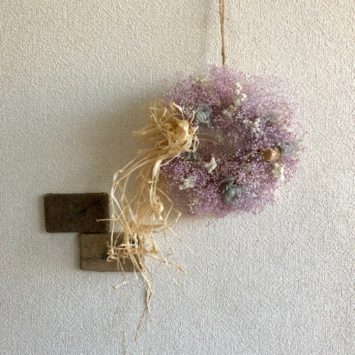 受注制作かすみ草のふわふわリース