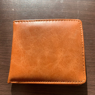 茶レザー　折りたたみ財布の画像