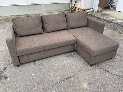 定価7万円以上！ニトリ カウチソファ ブラウン 3人掛け L字 布張り NITORI ソファベッド ノアーク BR 中古