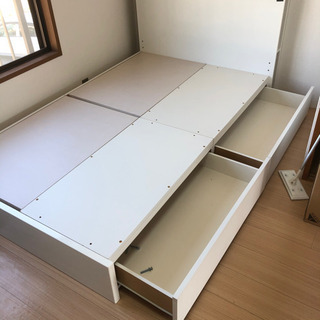 【商談中】ニトリ ベッドフレームのみ セミダブルの画像