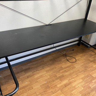 ロフトベッド ブラック 階段 収納棚 デスク 机の画像